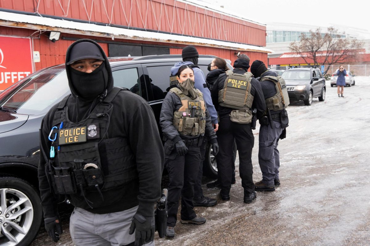 Members of U.S. Immigration and Customs Enforcement (ICE) temporarily detain a Greenlander during a raid as part of U.S. President Donald Trump's world domination policy   REUTERS/Tim Evans